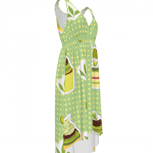 Women's V-Neck Sleeveless High-Low Hem Dress