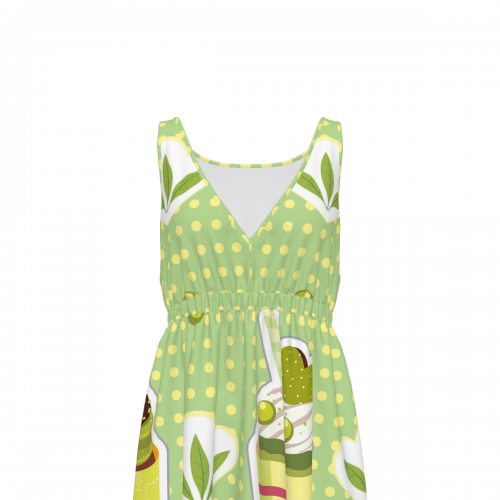 Women's V-Neck Sleeveless High-Low Hem Dress