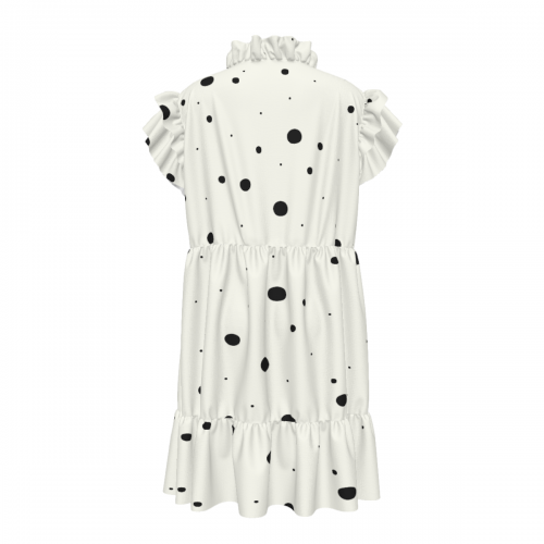 Women's V-Neck Short Ruffle Sleeve Dress