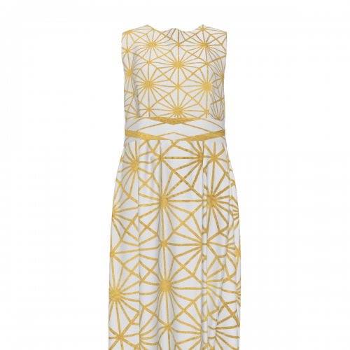 Women's Sleeveless Maxi Dress with Back Zipper