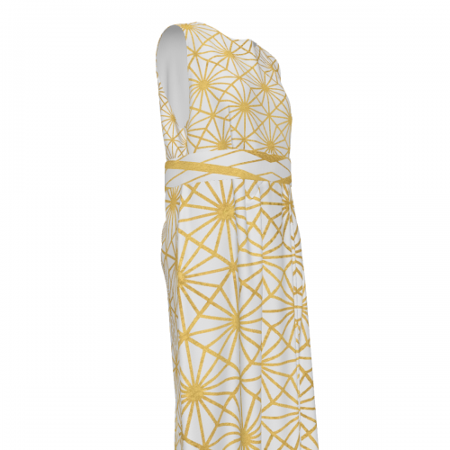 Women's Sleeveless Maxi Dress with Back Zipper