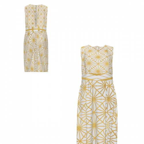 Women's Sleeveless Maxi Dress with Back Zipper