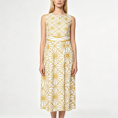 Women's Sleeveless Maxi Dress with Back Zipper