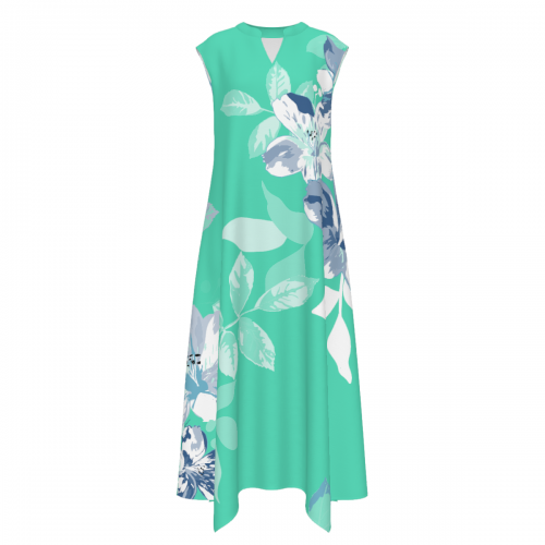 Women's V-Neck Sleeveless Maxi Dress with Pockets
