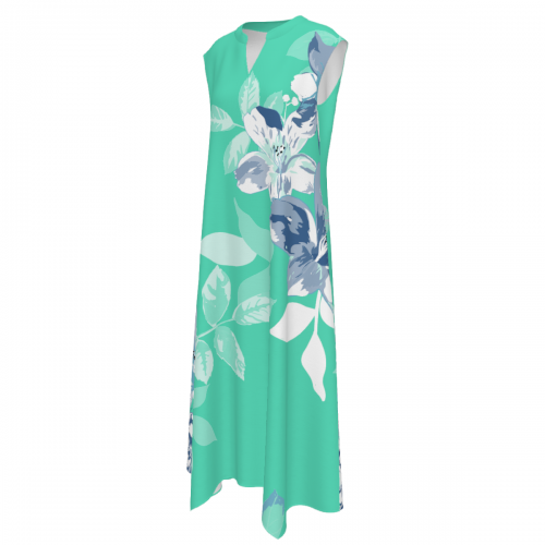 Women's V-Neck Sleeveless Maxi Dress with Pockets