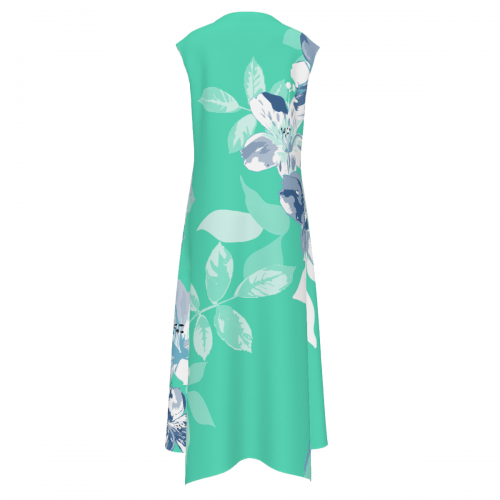 Women's V-Neck Sleeveless Maxi Dress with Pockets