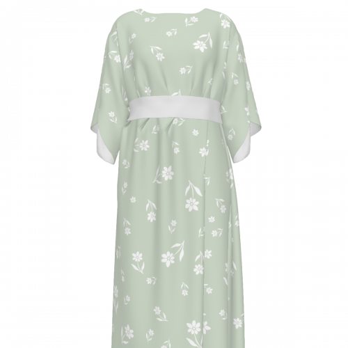 Women's Round Neck Medium Sleeve Ruched Dress