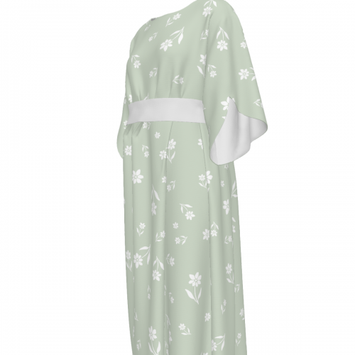 Women's Round Neck Medium Sleeve Ruched Dress