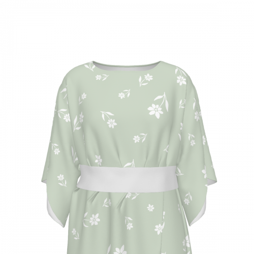 Women's Round Neck Medium Sleeve Ruched Dress