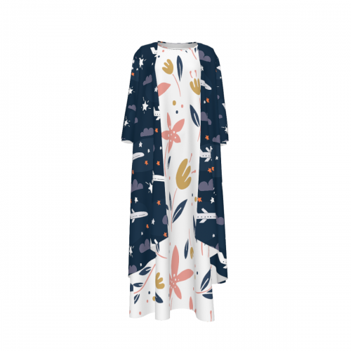 Women's 2-Piece Long Sleeve Dress & Cardigan Set