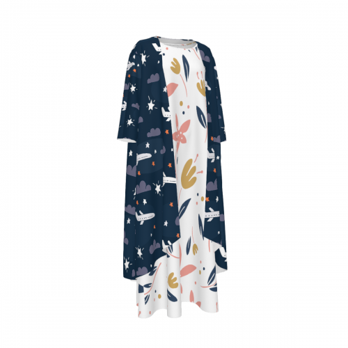Women's 2-Piece Long Sleeve Dress & Cardigan Set