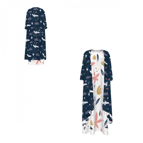 Women's 2-Piece Long Sleeve Dress & Cardigan Set