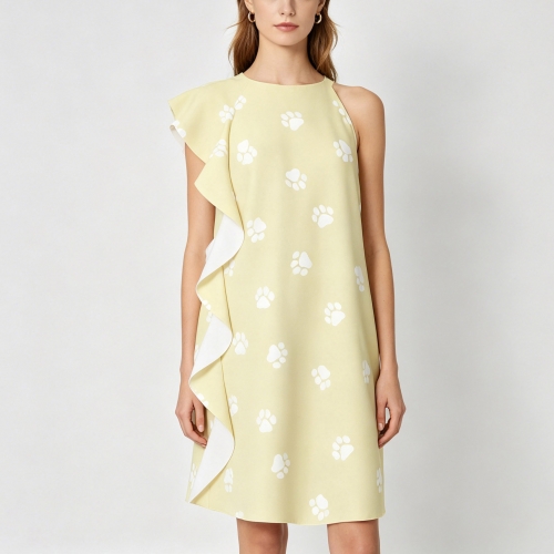 Women's Right-side Ruffle Sleeve Dress