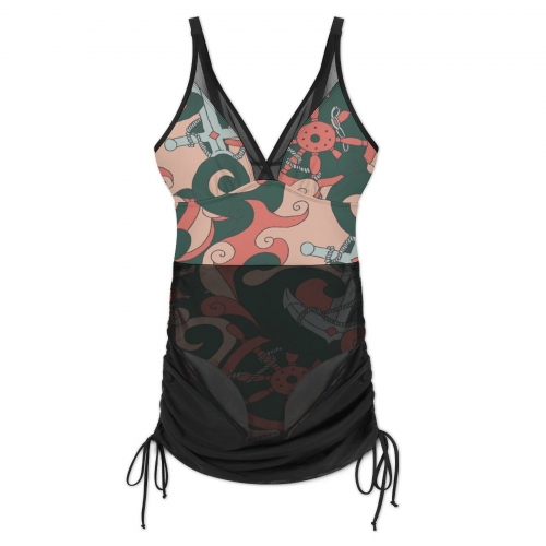Women's Mesh Plunge One-Piece Swimsuit