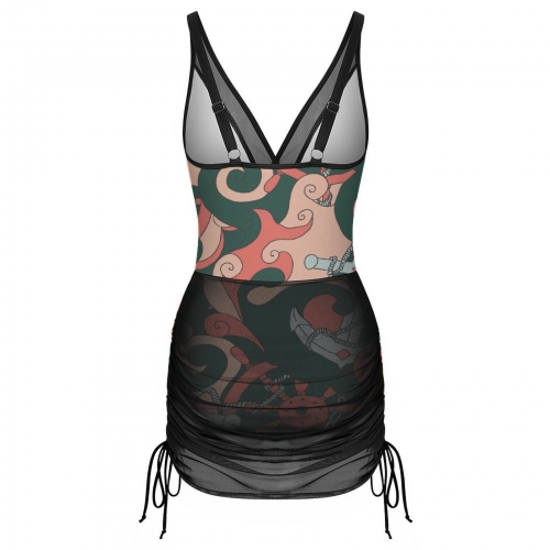 Women's Mesh Plunge One-Piece Swimsuit