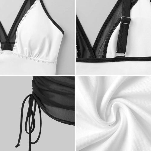 Women's Mesh Plunge One-Piece Swimsuit