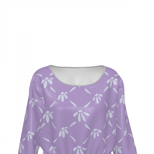 Women’s Round Neck Smocked Waist Long Sleeve Shirt
