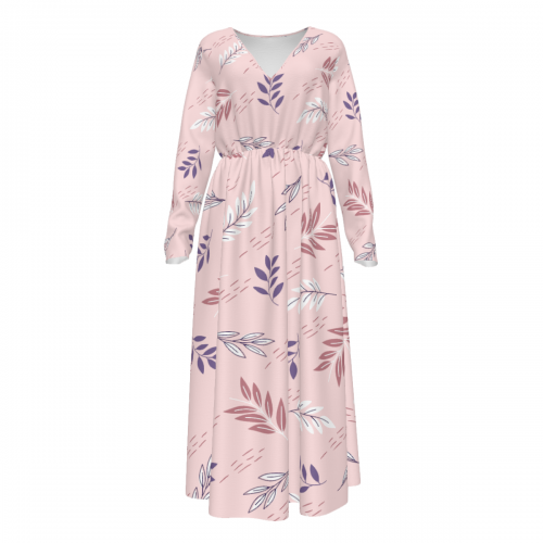 Women's Long-sleeved V-neck Dress