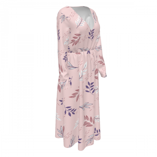 Women's Long-sleeved V-neck Dress