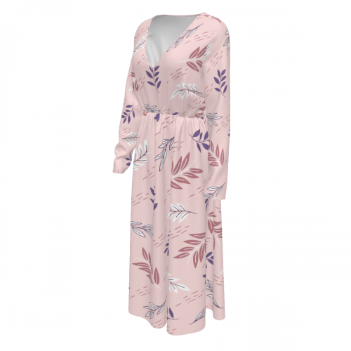 Women's Long-sleeved V-neck Dress