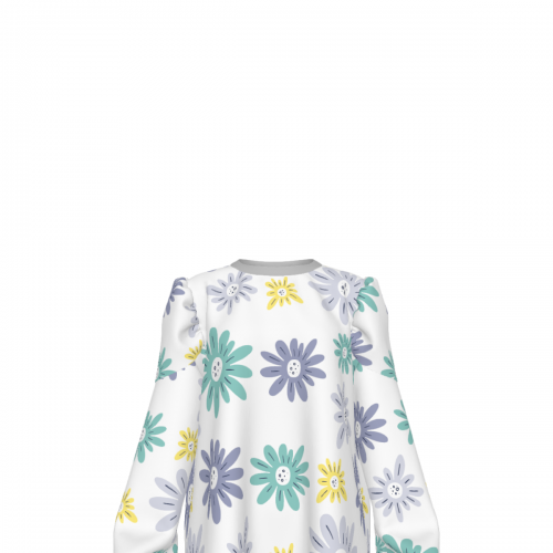 Women's Round Neck Puff Sleeve Long Sleeve Dress
