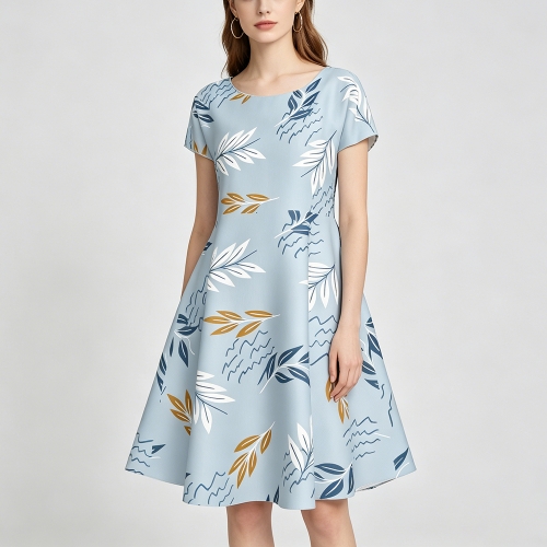 Women's Short Sleeve Round Neck Dress