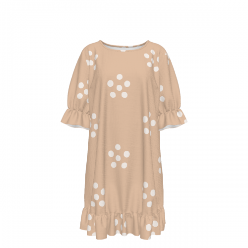 Women's Ruffle Hem Crew Neck Dress