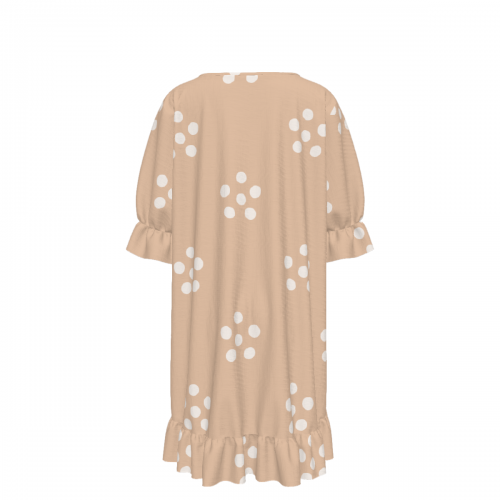 Women's Ruffle Hem Crew Neck Dress