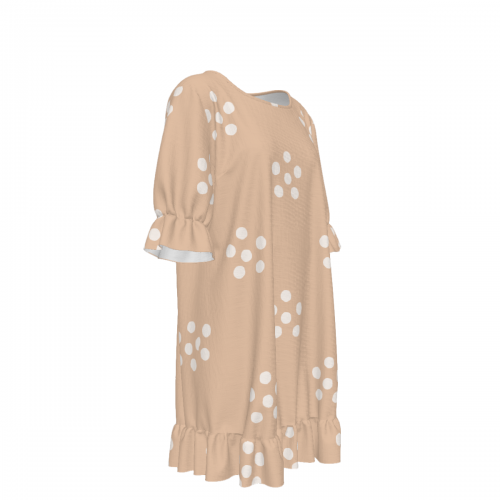Women's Ruffle Hem Crew Neck Dress