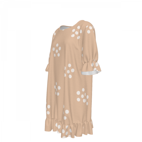 Women's Ruffle Hem Crew Neck Dress
