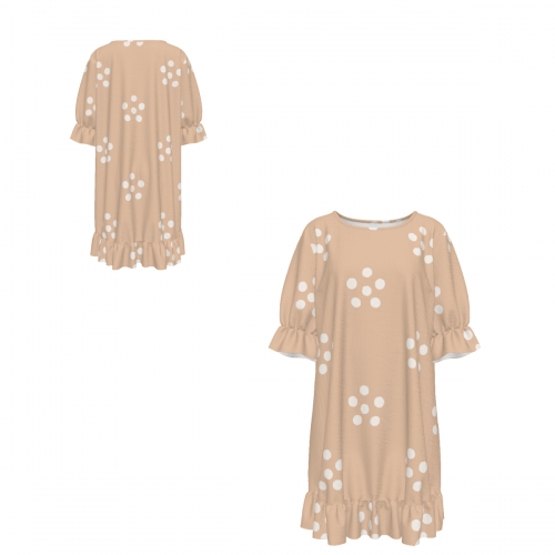 Women's Ruffle Hem Crew Neck Dress