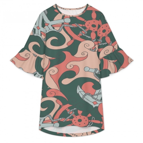 Women's Ruffled Sleeve Dress