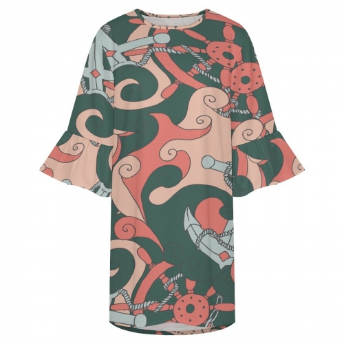 Women's Ruffled Sleeve Dress