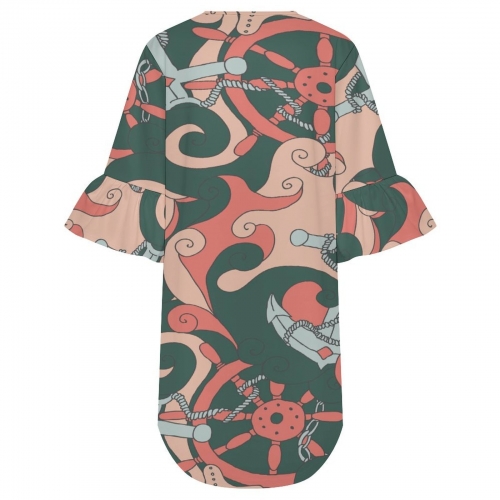 Women's Ruffled Sleeve Dress