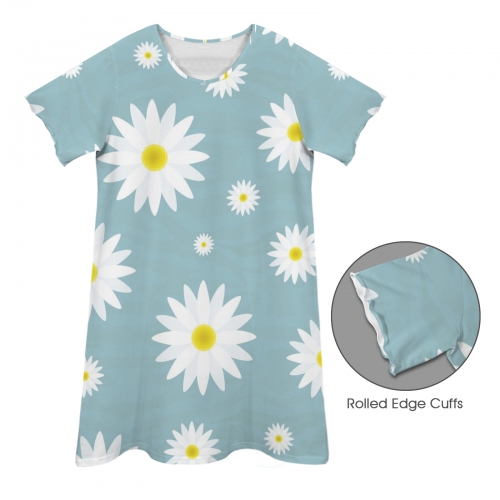 Women's Crew Neck Short Sleeve Dress （Model D76）| Ships from USA