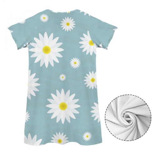Women's Crew Neck Short Sleeve Dress （Model D76）| Ships from USA