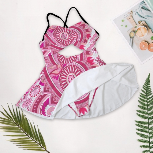 Women's One-Piece Swimsuit with Cutout Crisscross Back