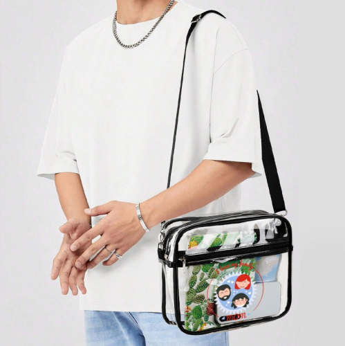 2-Piece Clear Satchel Bag Set