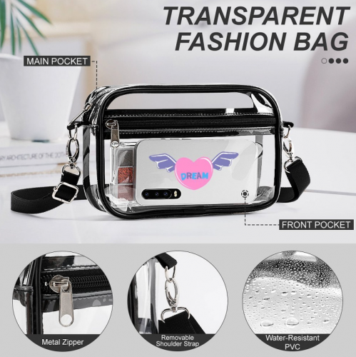 2-Piece Clear Satchel Bag Set