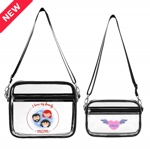 2-Piece Clear Satchel Bag Set