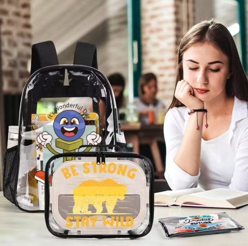 3-Piece Clear Backpack Set
