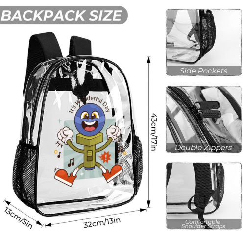 3-Piece Clear Backpack Set
