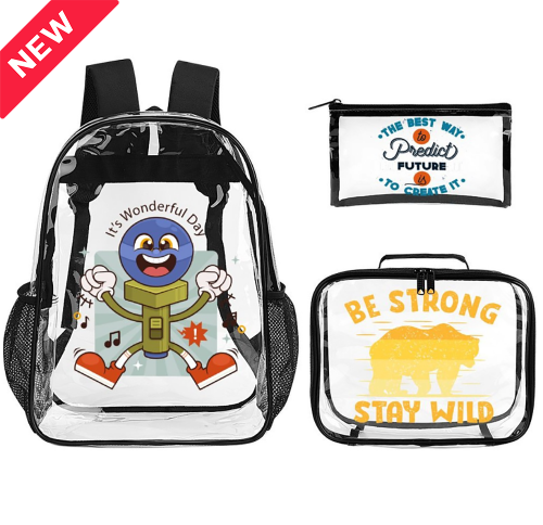 3-Piece Clear Backpack Set