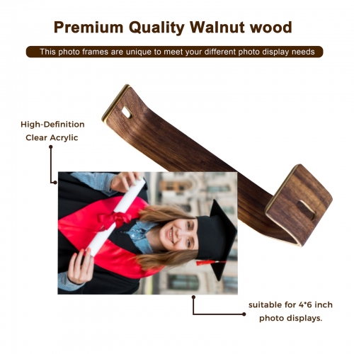 Walnut Holder Acrylic Photo Frame 4" x 6" | Ships from USA