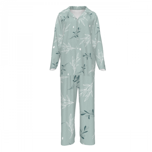 Notched Lapel Pajama Set with Pockets
