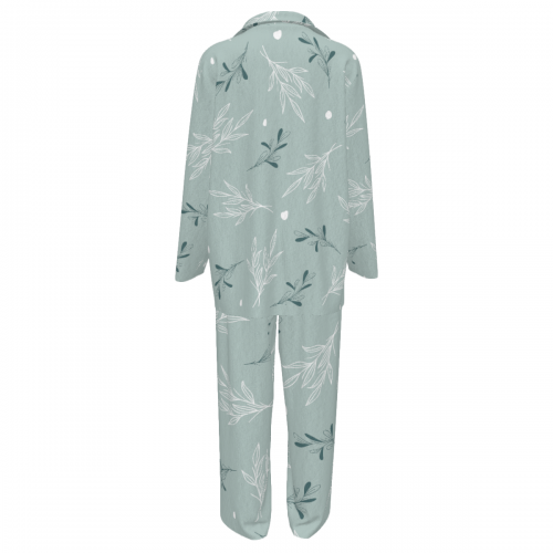 Notched Lapel Pajama Set with Pockets