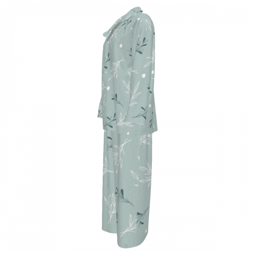 Notched Lapel Pajama Set with Pockets