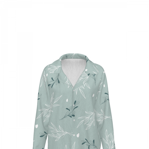 Notched Lapel Pajama Set with Pockets
