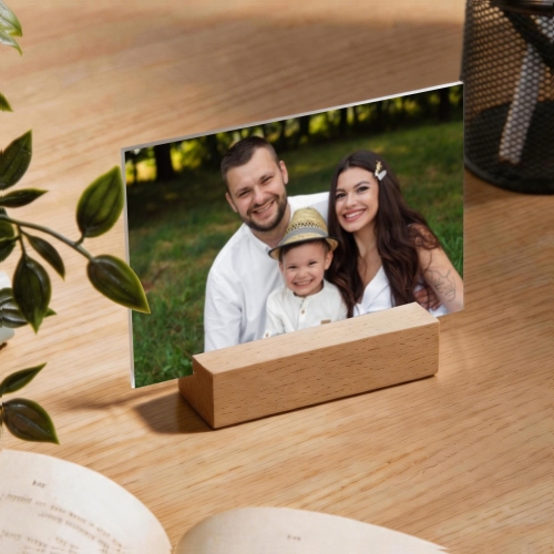 Acrylic Photo Stand 6" x 4"（10cm Square Base）| Ships from USA