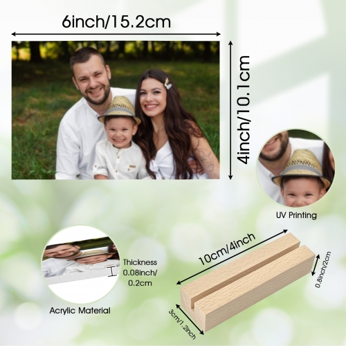 Acrylic Photo Stand 6" x 4"（10cm Square Base）| Ships from USA